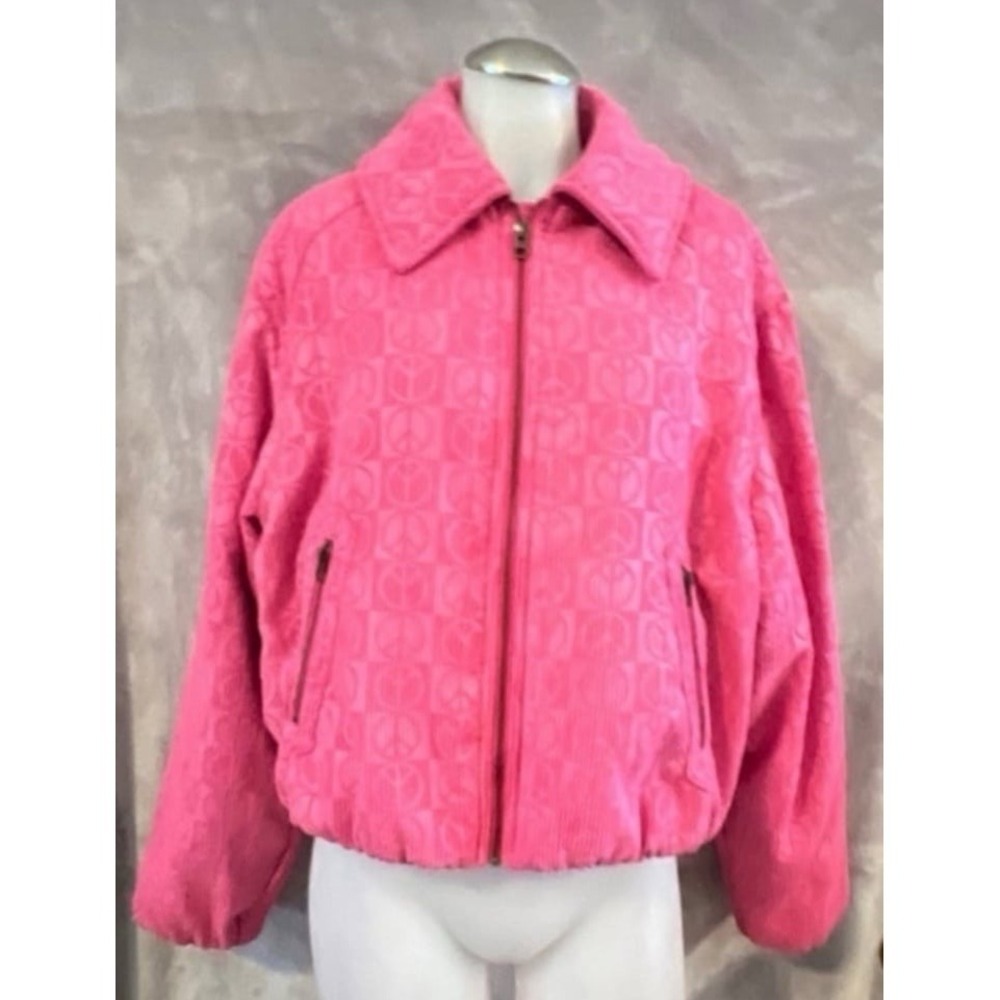 Urban Outfitters Femme Peace‎ Sign Embossed Jacket